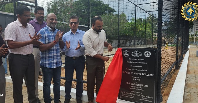 Cricket Training and Coaching Nets at Jimmy George Stadium, Trivandrum, a proud initiative by Kerala Cricket Association in association with Sports Kerala Foundation