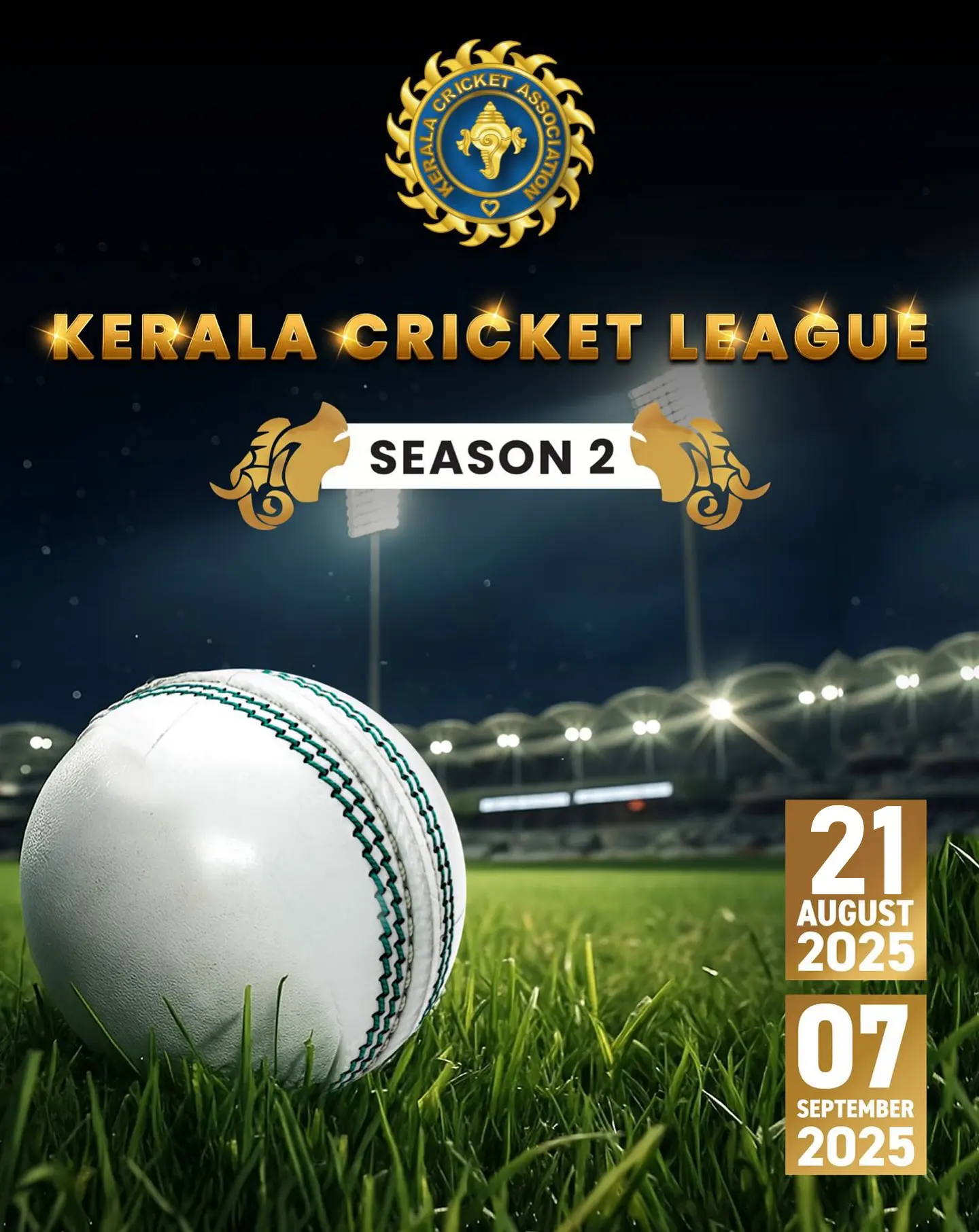 Kerala Cricket League – Season 2: From August 21 to September 7, 2025
